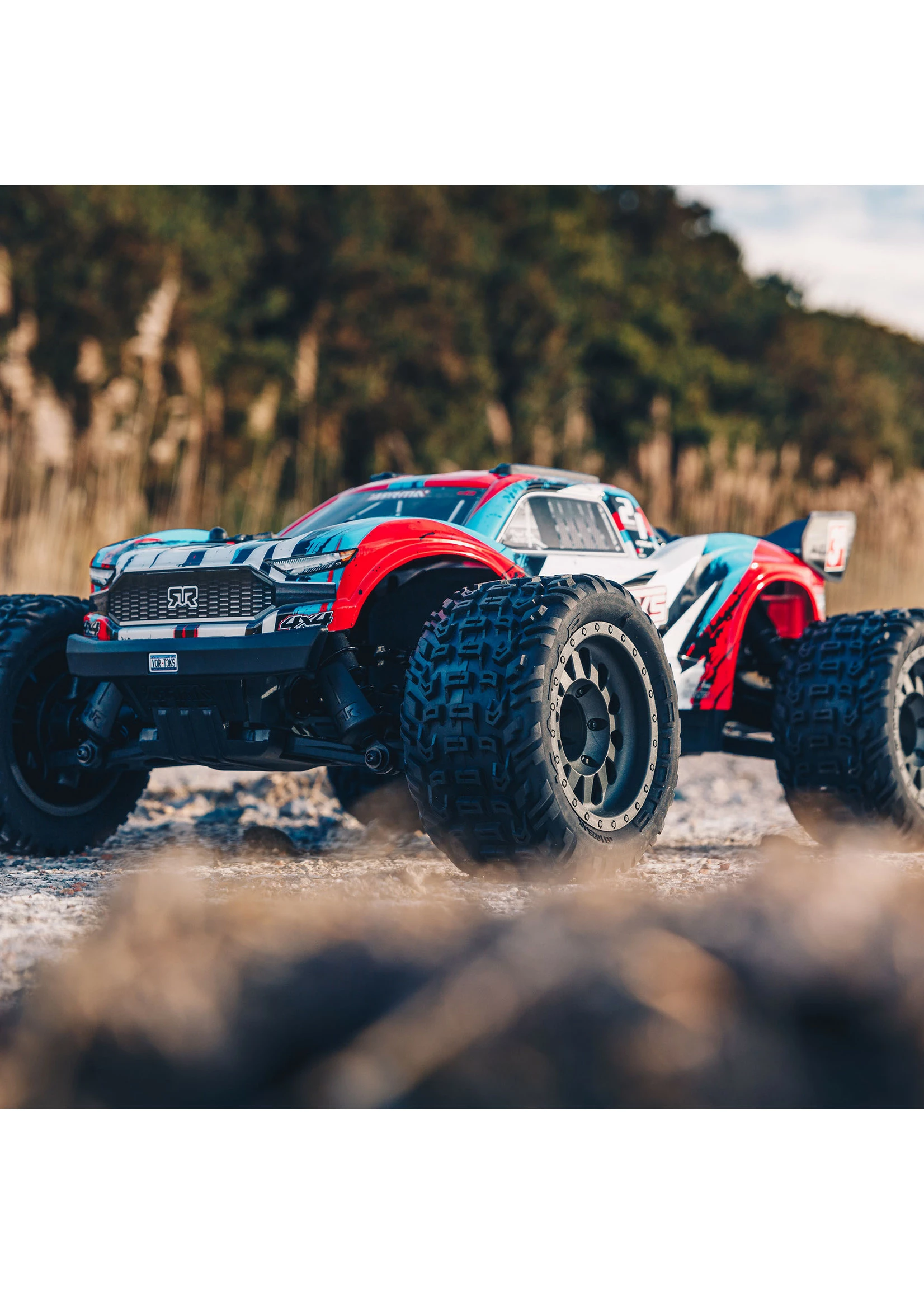 Arrma 1/10 VORTEKS 4X4 3S BLX Stadium Truck RTR - Red - Image 9