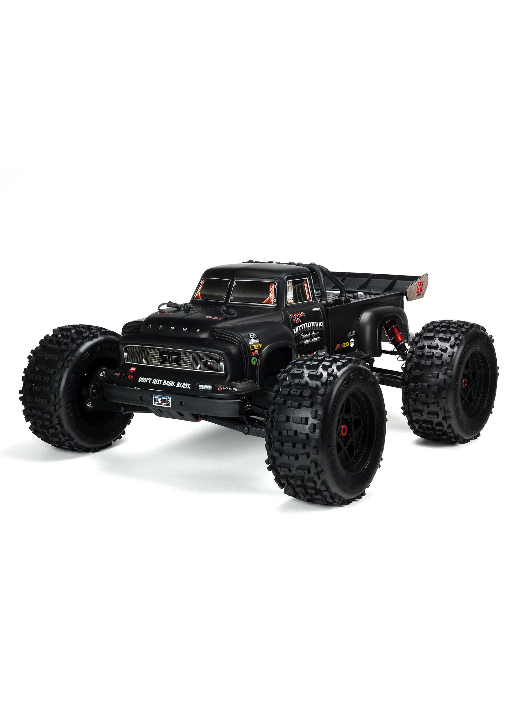 Arrma 1/8 NOTORIOUS 6S V5 4WD BLX Stunt Truck With Spektrum Firma RTR - Black