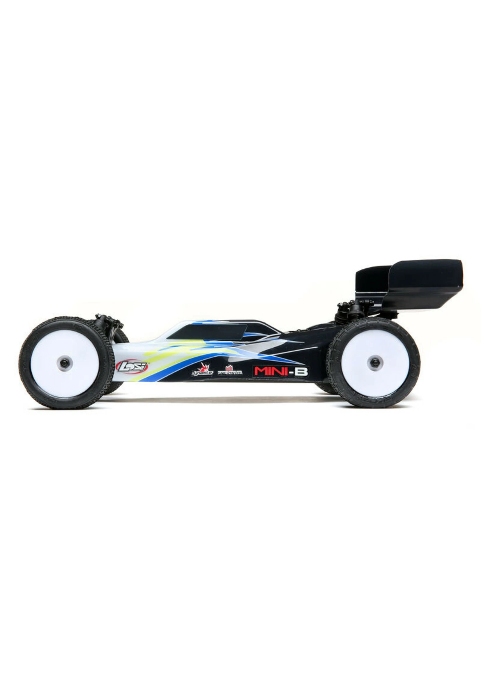 LOSI 1/16 Mini-B Brushed 2WD RTR Buggy - Black/White - Image 4