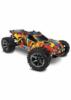 Traxxas 1/10 Rustler 4X4 VXL Brushless RTR 4WD Stadium Truck - Solar Flare
