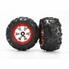 Traxxas 7272 - Geode Chrome Red Beadlock Wheels / Canyon AT Tires