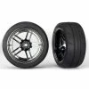 Traxxas 8374 - Split-Spoke Black Chrome Wheels / 1.9" Response Tires - X-Wide